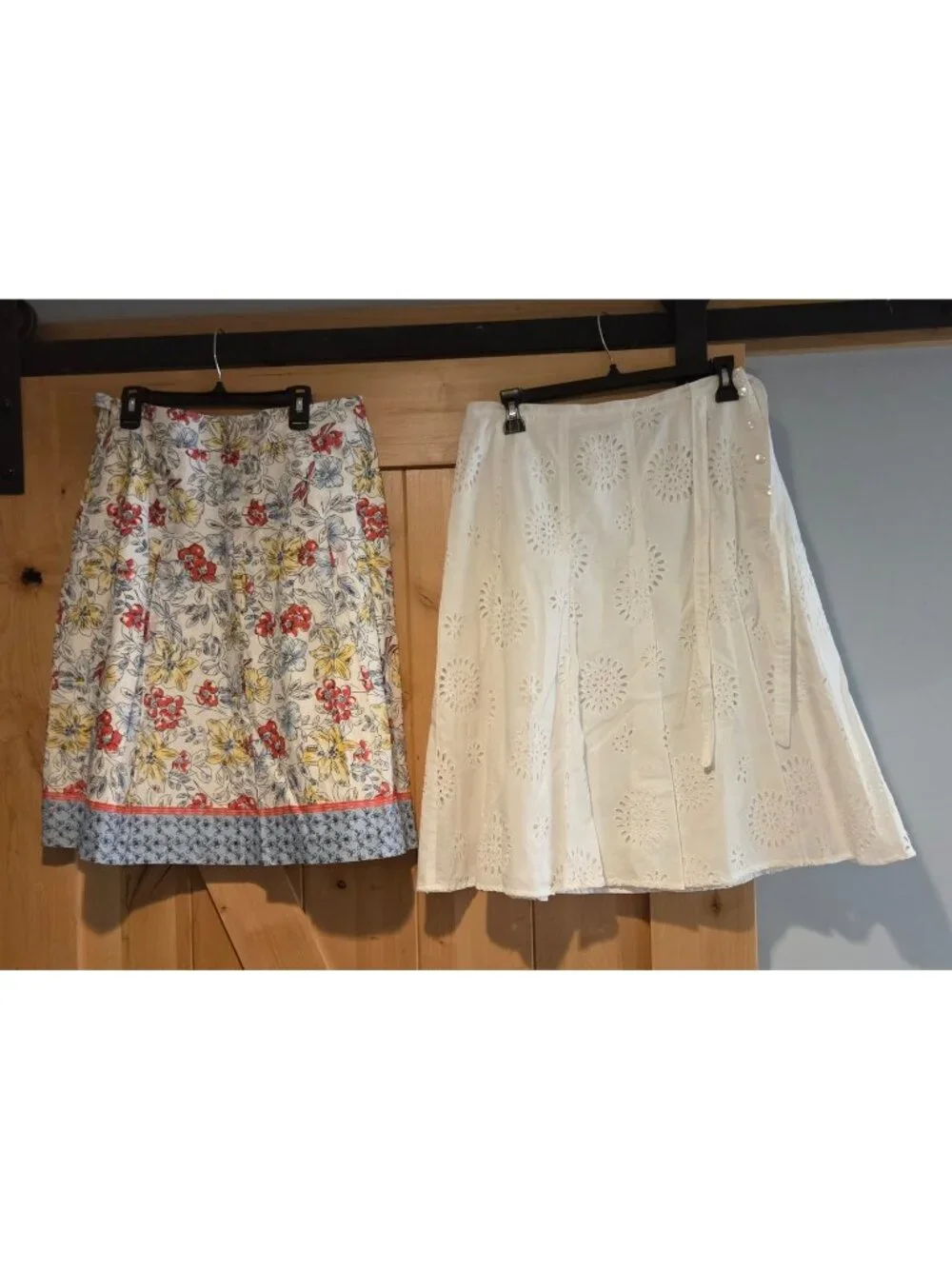New! Lot of 2 Talbots Size 8 Petite Midi Skirts Eyelet Floral Lined